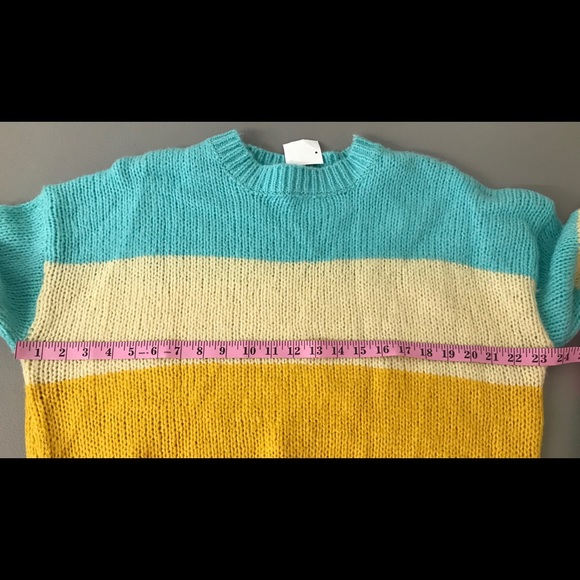 Woven Heart Striped Dolman Pullover Sweater - Picture 6 of 7